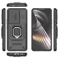 Υβριδική Θήκη με Πορτάκι Κάμερας και Δαχτυλίδι Κρατήματος για Xiaomi Poco F6 5G / Turbo 3 5G - Μαύρο