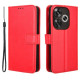 For Xiaomi Redmi Turbo 3 5G / Poco F6 5G Case with Wrist Strap Crazy Horse Texture Magnetic Clasp Phone Cover - Red XIAOMI Cases Mobile