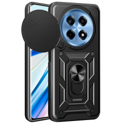 For OnePlus Ace 3 5G / 12R 5G Case PC+TPU Camera Protection Phone Cover Built-in Kickstand - Black For OnePlus Ace 3 5G / 12R 5G Case PC+TPU Camera Protection Phone Cover Built-in Kickstand - Black