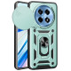 For OnePlus Ace 3 5G / 12R 5G Case PC+TPU Camera Protection Phone Cover Built-in Kickstand - Green OnePlus Mobile Cases