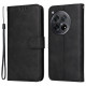 For OnePlus 12R 5G / Ace 3 5G Case Leather Photo Slot Wallet Phone Cover with Wrist Strap - Black OnePlus Mobile Cases