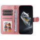 For OnePlus 12R 5G / Ace 3 5G Case Leather Photo Slot Wallet Phone Cover with Wrist Strap - Pink OnePlus Mobile Cases