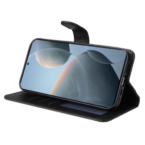 For Xiaomi Poco F6 Pro 5G / Redmi K70 5G / K70 Pro 5G Case Leather Cover Wallet Stand Phone Shell with Strap - Black XIAOMI Cases Mobile