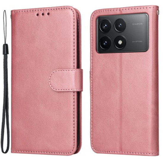 Θήκη Πορτοφόλι με Βάση Στήριξης (Όψη Δέρματος) για Xiaomi Poco F6 Pro 5G / Redmi K70 5G / K70 Pro 5G - Ροζ XIAOMI Θήκες Κινητών