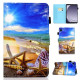 For Samsung Galaxy Tab A9+ PU Leather Case Pattern Printing Smart Tablet Cover with Pencil Holder - Blue Sky Samsung Cases Mobile Tablet