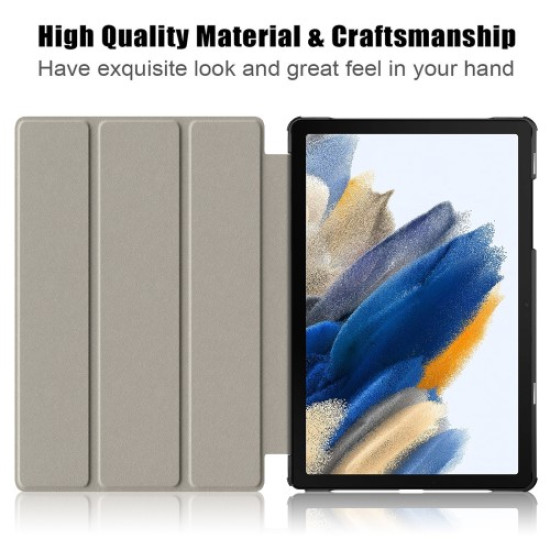 For Samsung Galaxy Tab  A9+ X210 / X216 / X218 PU Leather Smart Cover Tri-Fold Stand Tablet Case - Black Samsung Cases Mobile Tablet