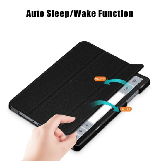 For Samsung Galaxy Tab  A9+ X210 / X216 / X218 PU Leather Smart Cover Tri-Fold Stand Tablet Case - Black Samsung Cases Mobile Tablet