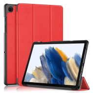 For Samsung Galaxy Tab  A9+ X210 / X216 / X218 PU Leather Smart Cover Tri-Fold Stand Tablet Case - Red