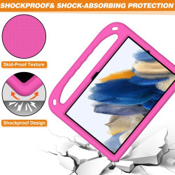 For Samsung Galaxy Tab A9+ Case Handle Design EVA Tablet Cover with Kickstand - Rose For Samsung Galaxy Tab A9+ Case Handle Design EVA Tablet Cover with Kickstand - Rose