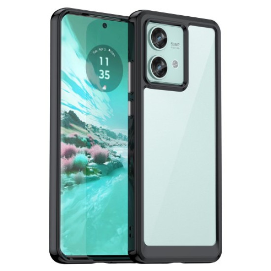 For Motorola Edge 40 Neo 5G Case Anti-scratch TPU+Acrylic Cellphone Back Cover - Black Motorola Cases Mobile