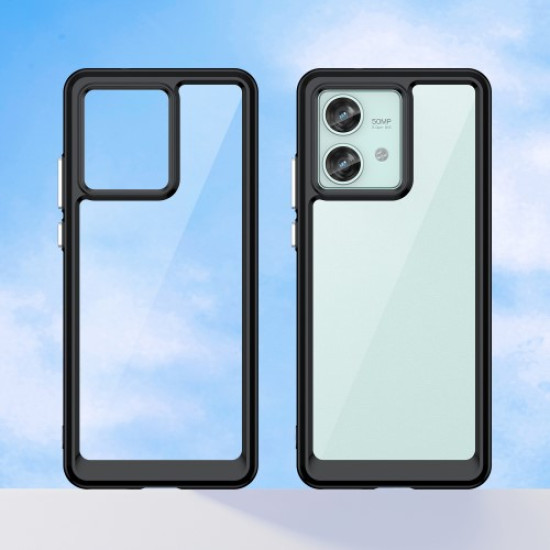 For Motorola Edge 40 Neo 5G Case Anti-scratch TPU+Acrylic Cellphone Back Cover - Black Motorola Cases Mobile