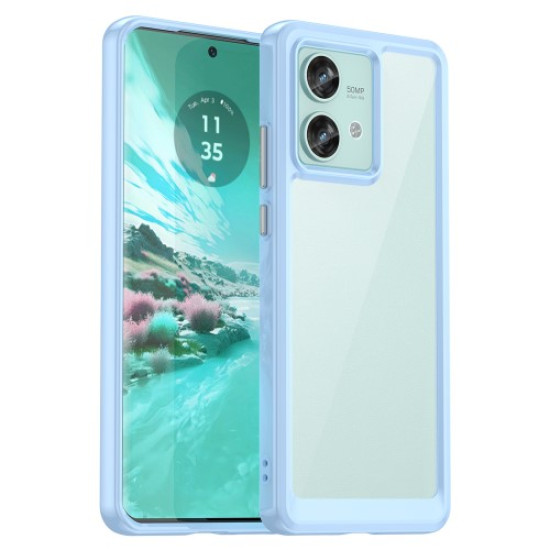 For Motorola Edge 40 Neo 5G Case Anti-scratch TPU+Acrylic Cellphone Back Cover -  Blue Motorola Cases Mobile