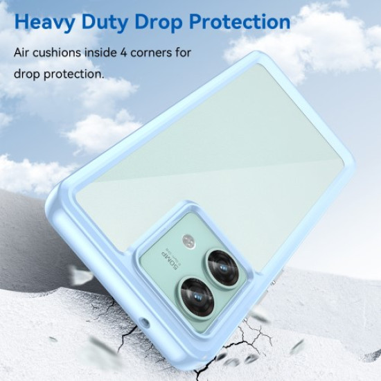 For Motorola Edge 40 Neo 5G Case Anti-scratch TPU+Acrylic Cellphone Back Cover -  Blue Motorola Cases Mobile