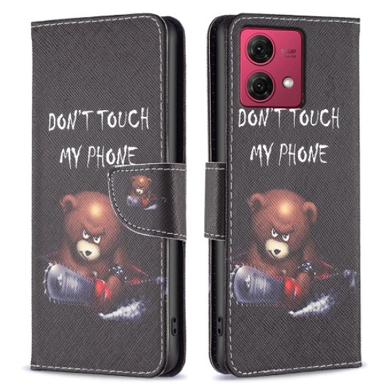 For Motorola Moto G84 5G Leather Case Stand Phone Wallet Cover - Bear Motorola Cases Mobile