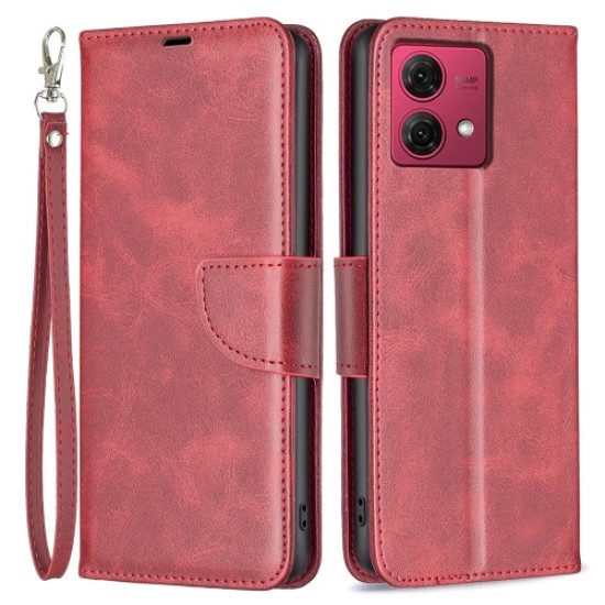 For Motorola Moto G84 5G Case Anti-Scratch Stand PU Leather Phone Cover Wallet - Red Motorola Cases Mobile