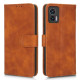 Skin-touch Feeling Phone Cover for Motorola Edge 30 Neo 5G. PU Leather Magnetic Clasp Stand Wallet Case with Strap - Brown Motorola Cases Mobile