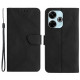 HT05 For Xiaomi Redmi 13 4G Case Card Holder Leather Phone Cover Lines Imprinted - Black XIAOMI Cases Mobile