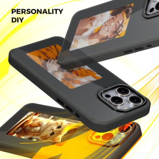 E-Ink NFC Σκληρή Θήκη Πλάτης που Επιτρέπει να Προβάλουμε Φώτο για iPhone 13 Pro Max - Μαύρο Apple Θήκες Κινητών