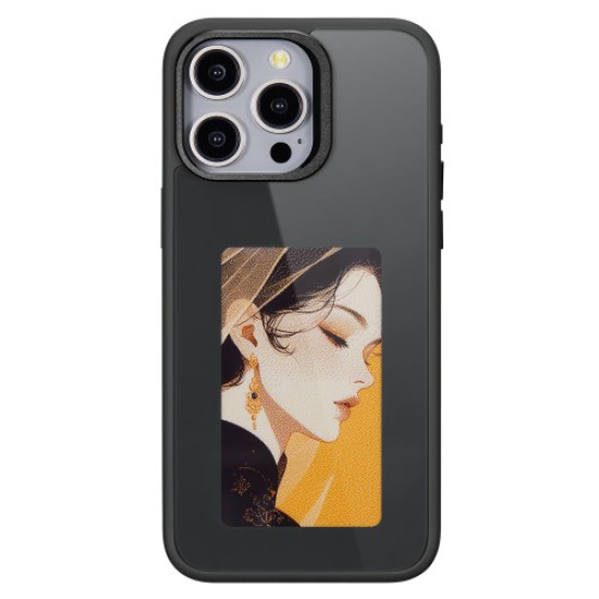 E-Ink NFC Σκληρή Θήκη Πλάτης που Επιτρέπει να Προβάλουμε Φώτο για iPhone 13 Pro Max - Μαύρο Apple Θήκες Κινητών