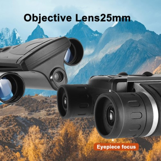DT10 2.0" IPS LCD Screen Display Binoculars 10X HD Video Photo Recorder Binoculars for Bird Watching  - Black Gadgets - Toys - Hobby