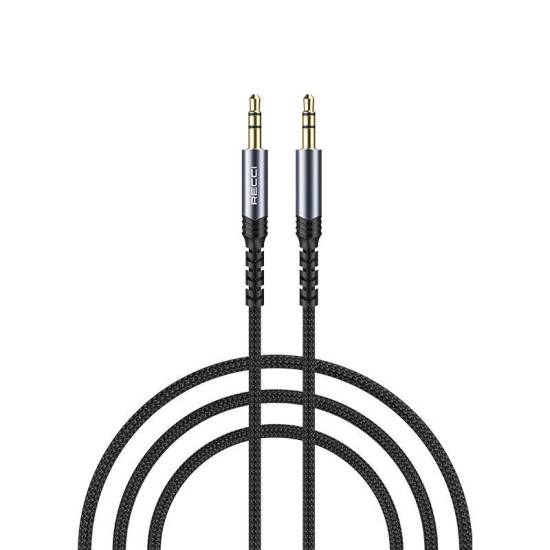 Recci Aux Cable 3.5mm male - 3.5mm male 1m - Black Cables Adapters & Chargers