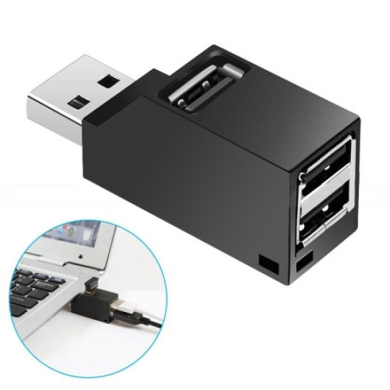 Mini Portable 3-port USB 2.0 Brancher Direct Plug USB HUB Extension Concentrator Cables Adapters & Chargers