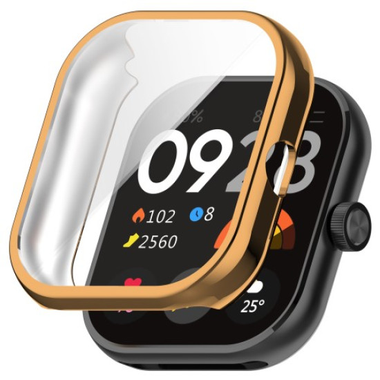 For Xiaomi Redmi Watch 4 TPU Watch Protective Case Electroplating Anti-drop Frame - Rose Gold Gadgets - Toys - Hobby