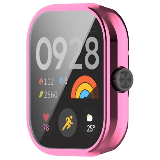 For Xiaomi Redmi Watch 4 TPU Watch Protective Case Electroplating Anti-drop Frame - Pink Gadgets - Toys - Hobby