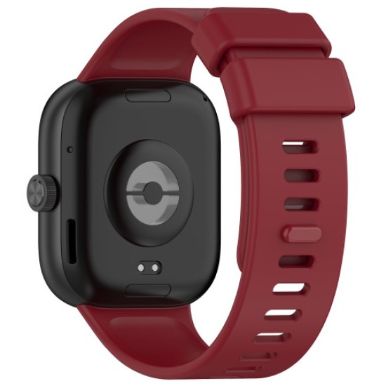 For Xiaomi Redmi Watch 4 / Smart Band 8 Pro Silicone Wrist Strap with Watch Case - Wine Red Gadgets - Toys - Hobby