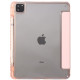 For iPad Pro 13 (2024) Tablet Case TPU+Acrylic+PU Drop Protection Cover with Tri-Fold Stand - Pink Apple Cases Tablet
