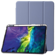 For iPad Pro 13 (2024) Tablet Case TPU+Acrylic+PU Drop Protection Cover with Tri-fold Stand - Lavender Purple