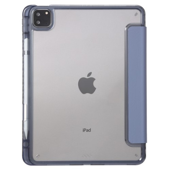 For iPad Pro 13 (2024) Tablet Case TPU+Acrylic+PU Drop Protection Cover with Tri-fold Stand - Lavender Purple Apple Cases Tablet