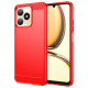 For Realme Note 50 4G Case Carbon Fiber Texture Anti-drop TPU Back Cover - Red Oppo Realme Cases Mobile