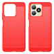 For Realme Note 50 4G Case Carbon Fiber Texture Anti-drop TPU Back Cover - Red Oppo Realme Cases Mobile