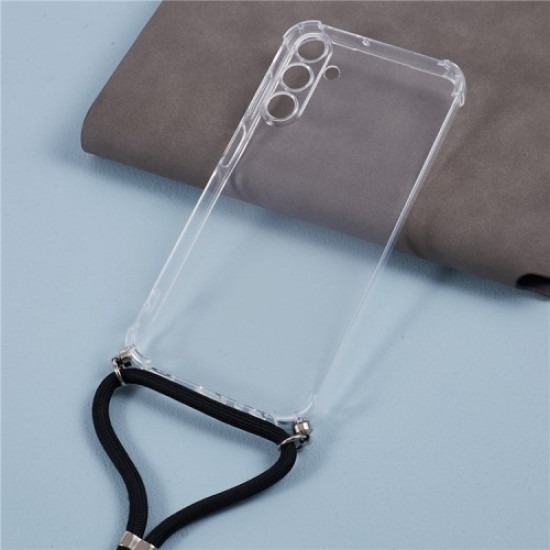 For Samsung Galaxy A35 5G Case Air-Guard Corners Protection TPU Phone Cover with Lanyard Samsung Cases Mobile