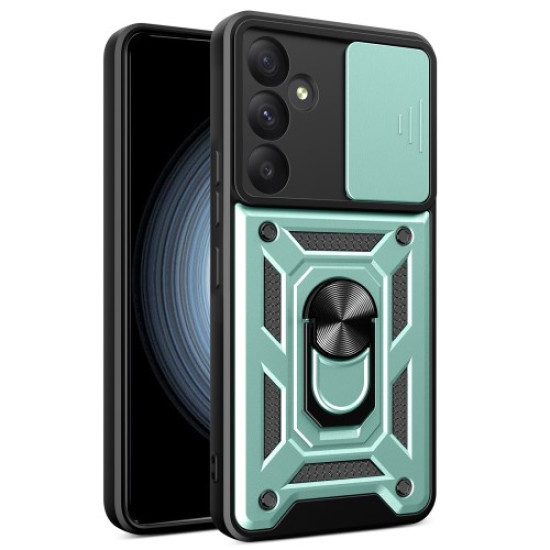 For Samsung Galaxy A35 5G Case Slim-Fit PC+TPU Kickstand Protective Back Shell - Green Samsung Cases Mobile