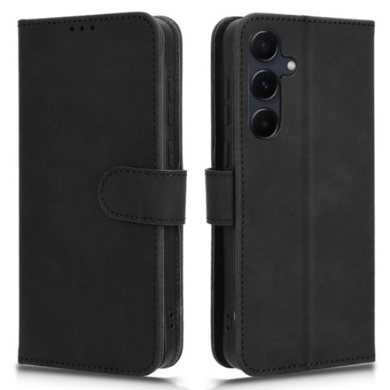 Θήκη Πορτοφόλι με Βάση Στήριξης (Όψη Δέρματος) για Samsung Galaxy A35 5G - Μαύρο Samsung Θήκες Κινητών