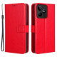 Wallet Stand Case Crazy Horse Texture PU Leather TPU Phone Cover For Realme C53 (Global) / C53 (India) / C51 / Note 50 4G / Narzo N53 4G  - Red Oppo Realme Cases Mobile
