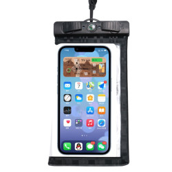Waterproof Phone Case for Phone within 7.5'' ABS+PVC Screen Touchable IPX8 Phone Water Protector Pouch with Compass - Black Waterproof Phone Case for Phone within 7.5'' ABS+PVC Screen Touchable IPX8 Phone Water Protector Pouch with Compass - Black