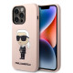 Karl Lagerfeld Liquid Silicone Ikonik NFT Case for iPhone 15 Pro - Pink Apple Cases Mobile