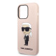 Karl Lagerfeld Liquid Silicone Ikonik NFT Case for iPhone 15 Pro Max - Pink Apple Cases Mobile