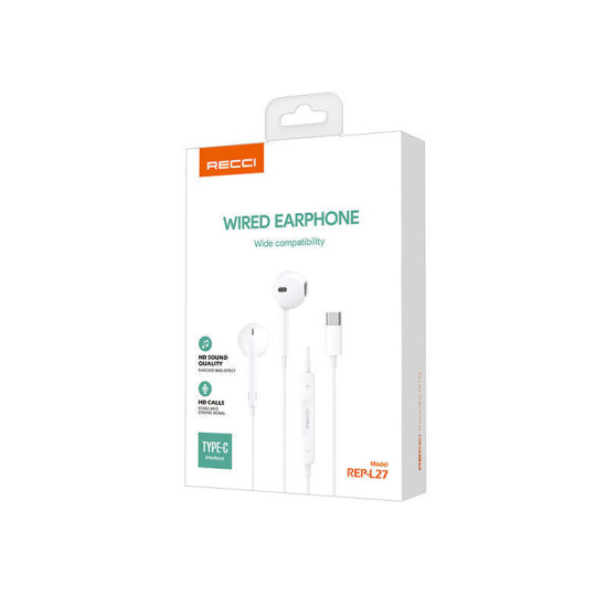 Recci Rep-l27 In-ear Handsfree USB-C - ΅White Bluetooth / Headsets / Speakers