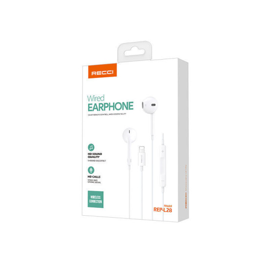 Recci Rep-l28 In-ear Handsfree Lightning- ΅White Bluetooth / Headsets / Speakers