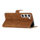 For Samsung Galaxy A05s 4G Wallet PU Leather Stand Case Imprinted Lines Crazy Horse Texture Phone Cover - Brown Samsung Cases Mobile
