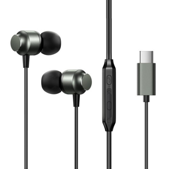 JOYROOM EC06 Metal In-ear Headphone with Mic HiFi Sound Type-C Wired Earphones - Tarnish Bluetooth / Headsets / Speakers