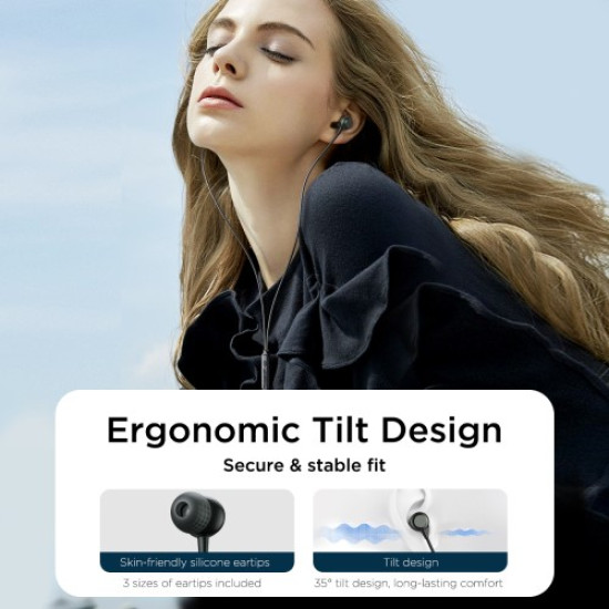 JOYROOM EC06 Metal In-ear Headphone with Mic HiFi Sound Type-C Wired Earphones - Tarnish Bluetooth / Headsets / Speakers