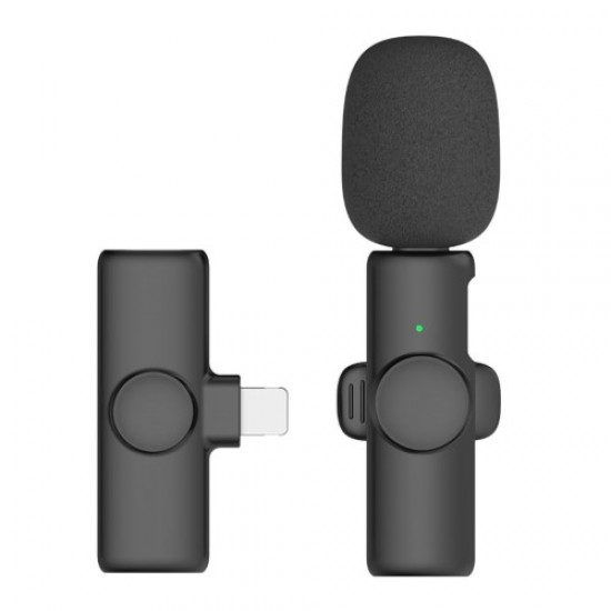 K2 2 Lavalier Microphones with 1 Lightning Receiver Noise Reduction Wireless Lapel Mic for Live Interview Mobile Phone Recording Gadgets - Toys - Hobby