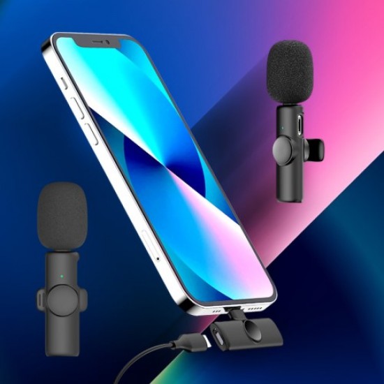 K2 2 Lavalier Microphones with 1 Lightning Receiver Noise Reduction Wireless Lapel Mic for Live Interview Mobile Phone Recording Gadgets - Toys - Hobby