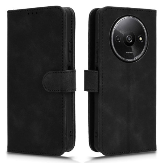 For Xiaomi Redmi A3 Case PU Leather Skin Touch Feeling Wallet Phone Cover - Black XIAOMI Cases Mobile