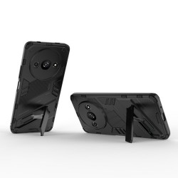 For Xiaomi Redmi A3 Phone Cover PC+TPU Dual-Layer Protection Case Built-in Kickstand - Black For Xiaomi Redmi A3 Phone Cover PC+TPU Dual-Layer Protection Case Built-in Kickstand - Black